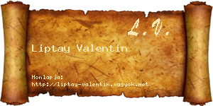 Liptay Valentin névjegykártya